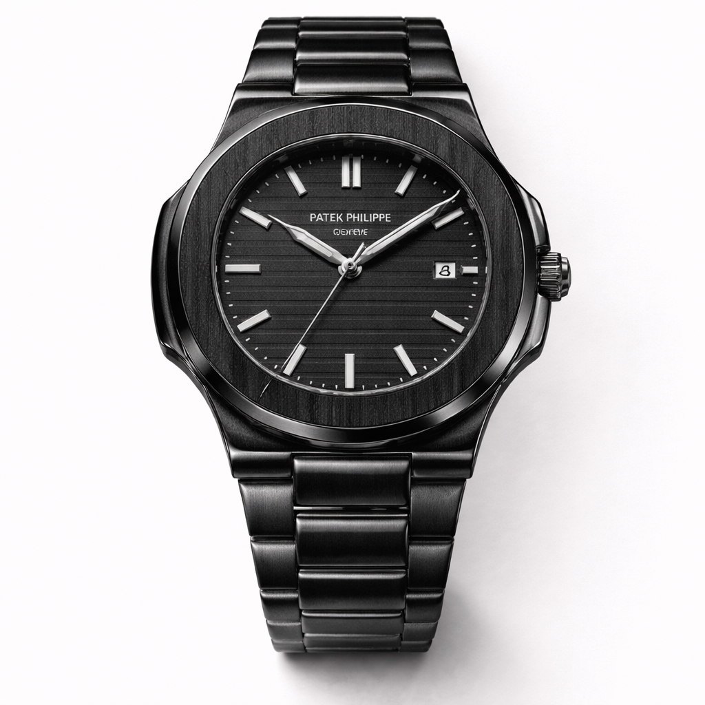 Men’s Luxury Black Stainless Steel Watch