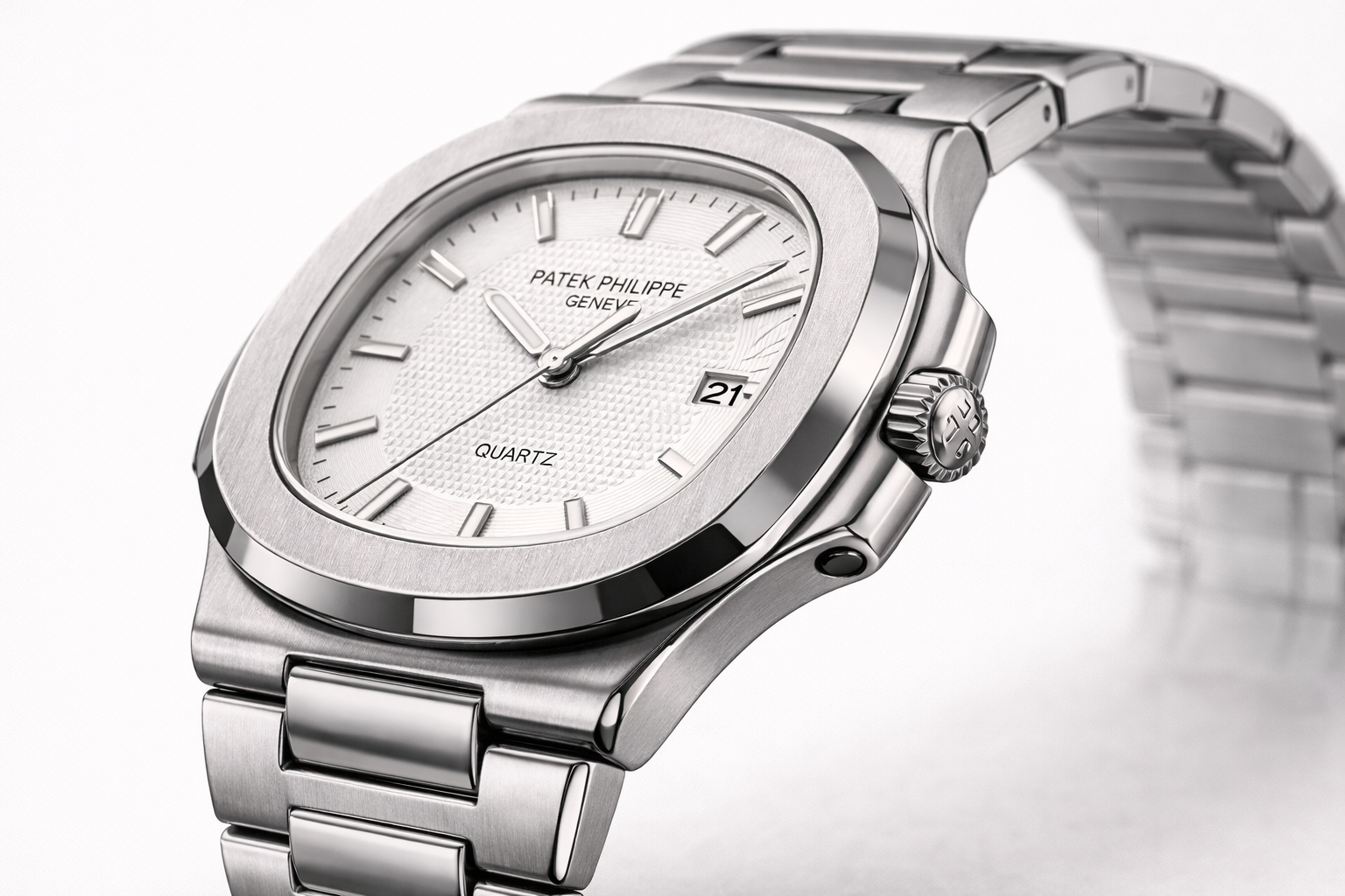 Men’s Luxury Stainless Steel Watch – White  Dial