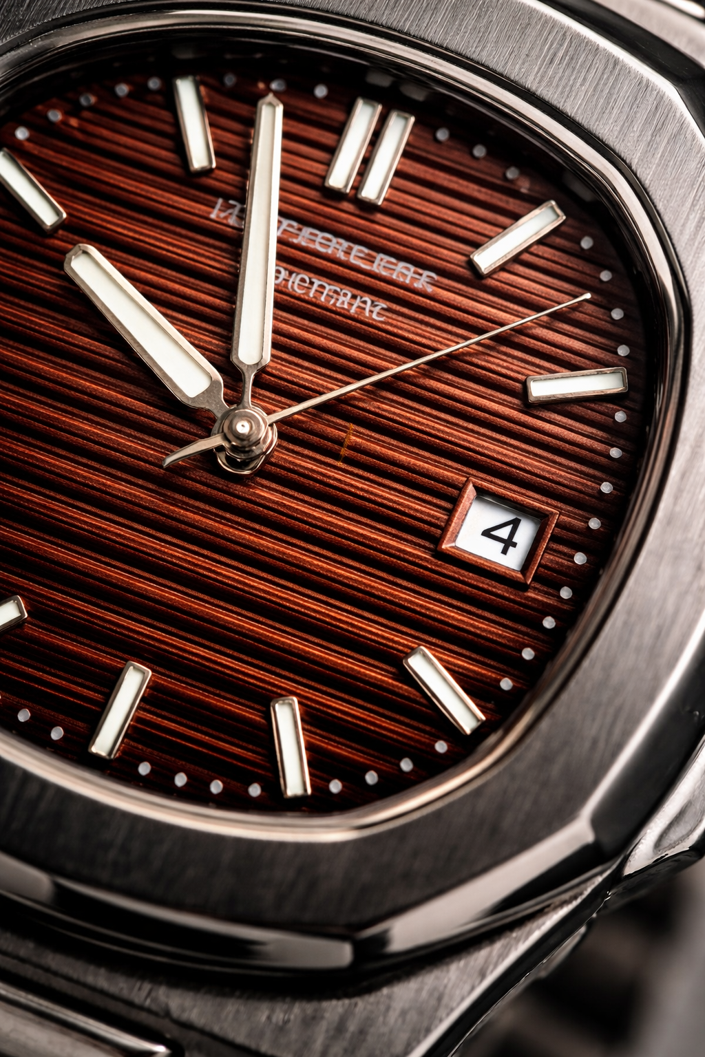 Men’s Luxury Stainless Steel Watch – Brown Dial