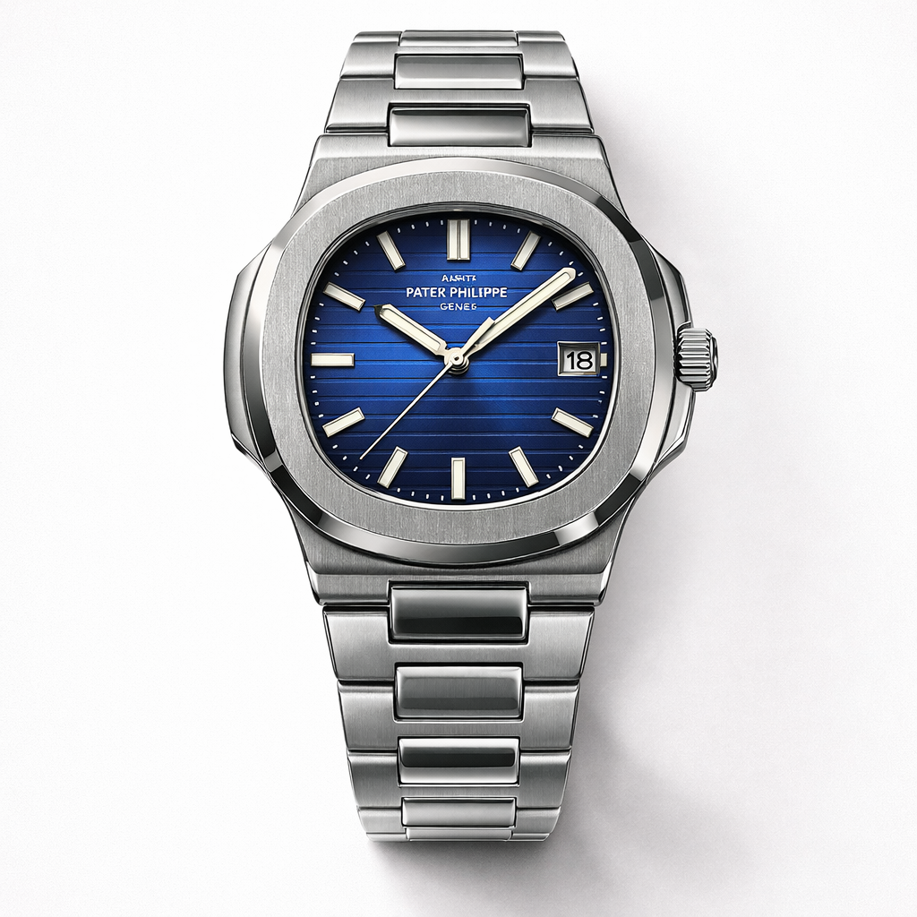 Men’s Stainless Steel Watch – Royal Blue Dial with Date