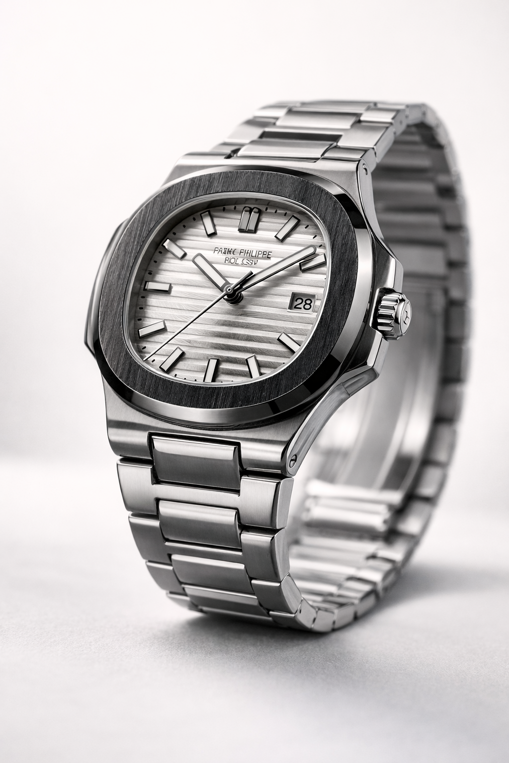 Men’s Luxury Stainless Steel Watch – Silver  Dial
